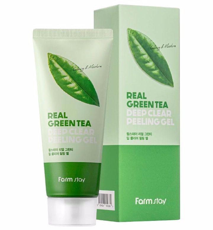 Пилинг-гель для глубокого очищения с зеленым чаем FarmStay Real Green tea Deep Clear Peeling Gel