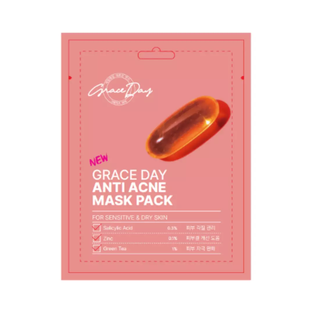 Маска для лица с салициловой кислотой и цинком GRACE DAY Anti Acne Mask Pack